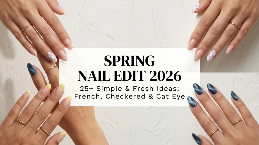 25+ Simple Spring Nail Ideas: French Tip, Checkered & Cat Eye Designs for a Fresh Look